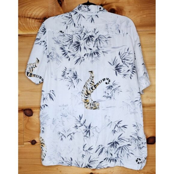 Denim & Flower Ricky Singh Tiger/Bamboo Button Up Shirt Size XL, Preowned. - Picture 3 of 16